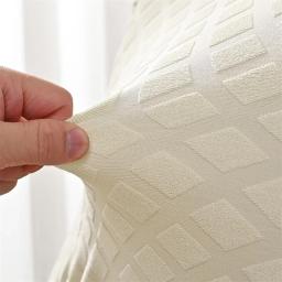 Capa elástica para cadeiras de jantar, jacquard elástico, costas altas, capa para cadeiras, cor sólida, para festa de casamento, casa - Image 3