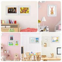 Conjunto de molduras de arte infantil a4, abertura frontal, moldura de exibição de arte de madeira, 100 fotos, exibição de imagens para artesanato, desenho, arte 3d - Image 6