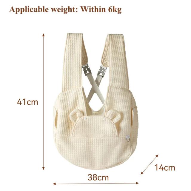 Mochila Respirável com Design Cruzado para Animais de Estimação - Confortável Transportadora para Cães e Gatos, Ideal para Viagens Ao Ar Livre e Acessórios de Pet