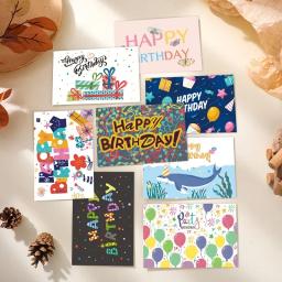 Feliz Aniversário Cartão com Envelope, Cartões de Convite do Partido para Crianças e Adultos, Cartões de Presente Dobrado, Cartão de Mensagem, 12Pcs - Image 2