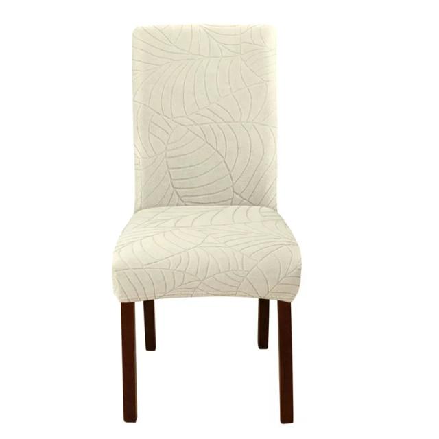 Capas de Cadeira Jacquard Monocromáticas Removíveis e Stretch, Ideais para Jantar, Hotel e Eventos - 1 Peça