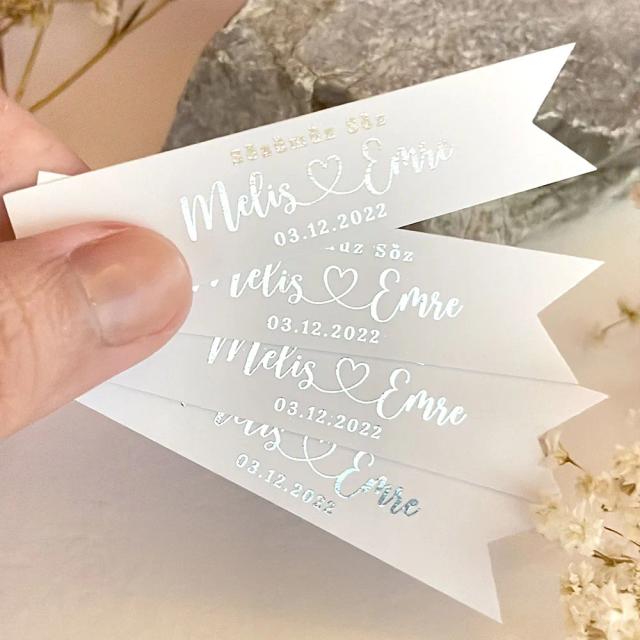 Cartão de Agradecimento Personalizado com Folha de Ouro - Tags Decorativas para Aniversários, Bar Mitzvah, Noivados e Presentes aos Convidados