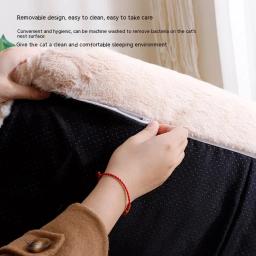 Cama macia de pelúcia para gatos, sofá para inverno, quente, grande, para animais de estimação, adequado para cães pequenos e médios, confortável, sono, suprimentos para camas de animais de estimação - Image 5