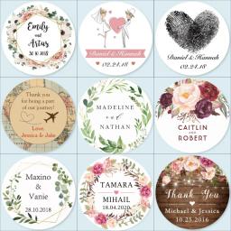 Personalizado Personalizado Adesivos De Casamento, Convites, Candy Favors, Caixas De Presente Etiquetas, Aniversário, Logotipo, Bolo Adesivos, Kraft Branco, 100Pcs - Image 3