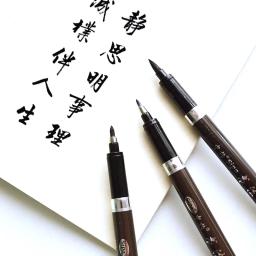 Palavras chinesas Desenho Canetas Marcador, Caligrafia Brush Pen, Aprendizagem Papelaria, Arte do Estudante, Material Escolar, 3pcs por conjunto - Image 2