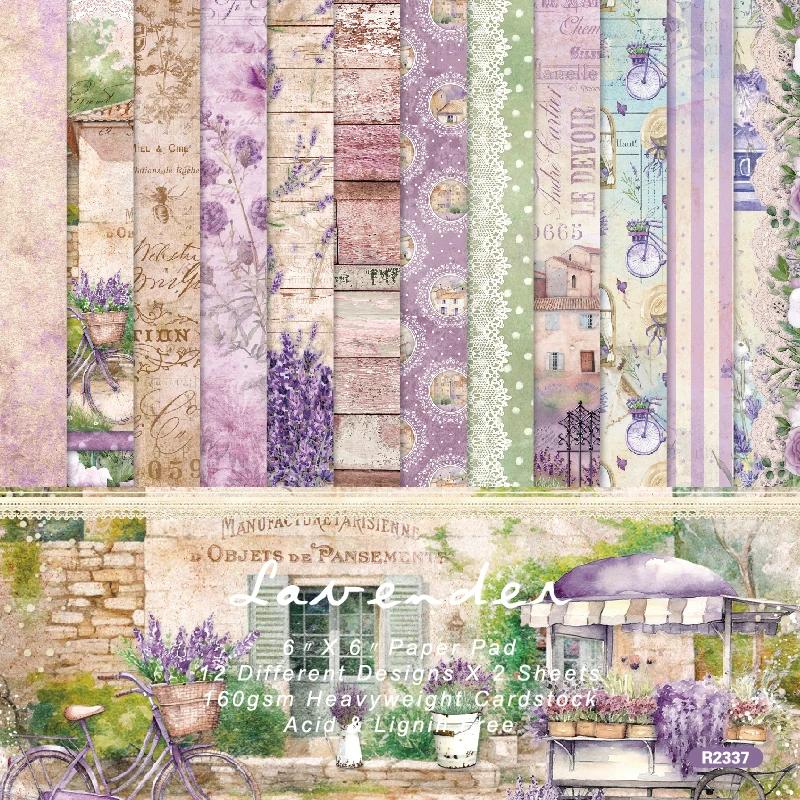 Panalisa-Scrapbooking Modelado Pacote de Papel Scrapbook, Fundo Artesanato DIY, Scrapbooking lavanda, 24 Folhas, 6 "x 6" - Image 1