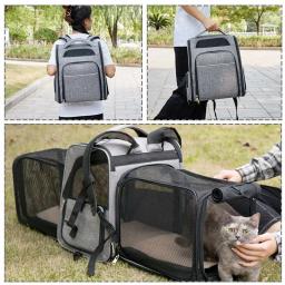 Mochila Pet expansível para cão e gato, transportadora para gatinho médio grande, saco de transporte respirável, bagagem ao ar livre para viagens - Image 6