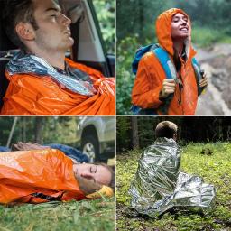 Outdoor Emergency Survival First Aid Kit, isolamento Windproof, salva-vidas, cobertor resgate térmico, Folha de PET, Militar, 1-3Pcs - Image 6