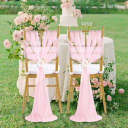 Marfim Chiffon Cadeira Sashes Set, Casamento Sash, Cadeira Covers, Casamento Fita Festa, Corredor Cadeira Decor, 17x250cm, 10 Pcs, 50Pcs - Image 5