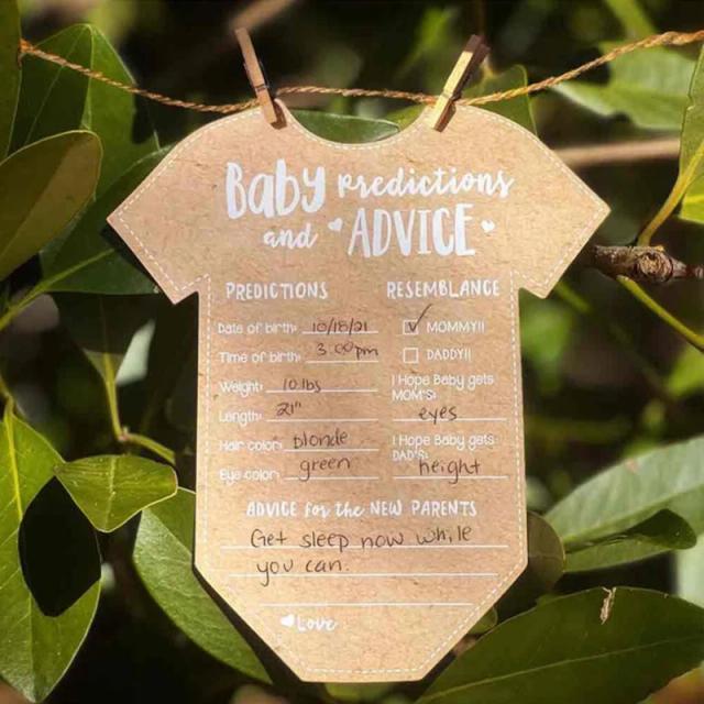 Cartões Decorativos de Papel Kraft para Chá de Bebê - 5 Peças para DIY e Decoração em Revelação de Gênero e Batismo