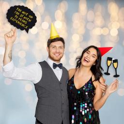 Adereços fotográficos em preto e ouro, Festas de aniversário para homens e mulheres, tirando fotos, adereços de papel, 40 anos, 50 anos, 60 anos, 21 peças - Image 4