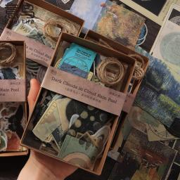 JIANQI-DIY Scrapbook Materiais Combo Kit, PET Adesivos, Decor Junk Journal, Art Collage, Álbum de fotos, Papel Vintage, 200pcs por conjunto - Image 1