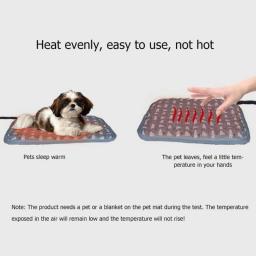 Almofada de aquecimento para animais estimação cão almofadas aquecimento elétrico temperatura ajustável & temporizador inverno aquecimento almofada mastigar resistente para cães 090c - Image 3