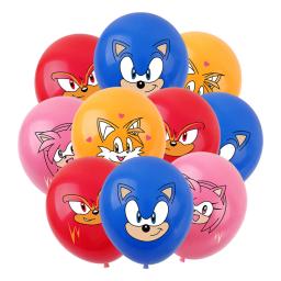 Jogo sônico descartável para festa de aniversário infantil, banner descartável, bolo, bandeira, balões, conjunto de decoração - Image 4