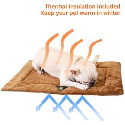 Cama de flanela para animais de estimação, tapete de inverno quente, suprimentos térmicos, almofadas impermeáveis para cães e gatos idosos - Image 2
