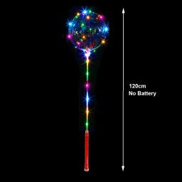 1/2 conjunto 120cm led acender balões bobo decoração da festa de aniversário 3 níveis piscando lidar com 20 Polegada bobo balão 70cm vara - Image 3