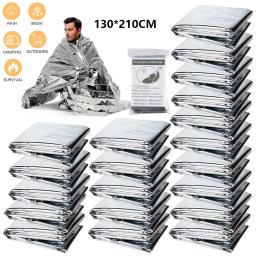 Outdoor Emergency Survival First Aid Kit, isolamento Windproof, salva-vidas, cobertor resgate térmico, Folha de PET, Militar, 1-3Pcs - Image 1