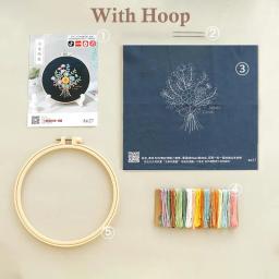 3D bordado Starter Kit com padrões e instruções, DIY Adulto Iniciante Kits Ponto Cruz, Padrão de Arte Popular - Image 2