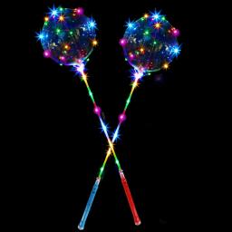 1/2 conjunto 120cm led acender balões bobo decoração da festa de aniversário 3 níveis piscando lidar com 20 Polegada bobo balão 70cm vara - Image 1