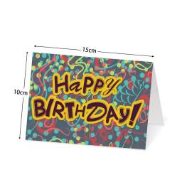 Feliz Aniversário Cartão com Envelope, Cartões de Convite do Partido para Crianças e Adultos, Cartões de Presente Dobrado, Cartão de Mensagem, 12Pcs - Image 6