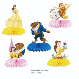 Louça descartável com a beleza ea fera, decoração para festa de aniversário, chá de bebê, prato, guardanapo, banner, toalha de mesa - Image 5
