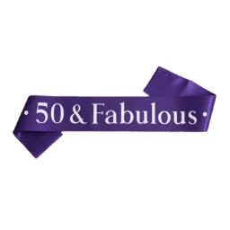 50 e Fabulosa Faixa de Aniversário para Homens e Mulheres, Alça De Ombro, Decoração De Festa De Feliz Aniversário, Favores De Festa, 50th Old Men, 1Pc - Image 3