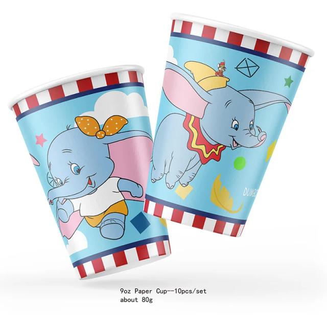 Tema de Festa Disney Dumbo: Decoração Descartável em Papel para Aniversário com Bandeiras e Favo de Mel