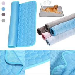 Esteira de resfriamento para animais de estimação, almofada para cães e gatos, seda fria, colchão à prova de umidade, cama para animais pequenos, almofada de verão, 5 tamanhos - Image 1