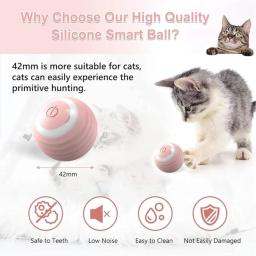 Bola interativa inteligente para gato, Brinquedo eletrônico do animal de estimação do cão, Jogo interno, Bola mágica de rolamento automática para gatos - Image 3