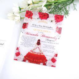 Acrílico personalizado claro convidar cartões, personalizado Quinceanera festa estética cartões de convite de aniversário, doce 15, 10pcs - Image 6
