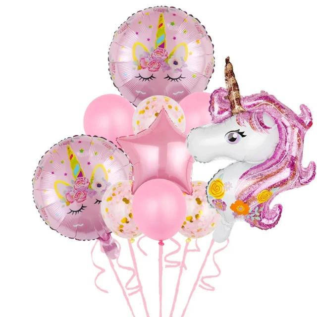 Combinação de Balões Unicornio da Disney para Aniversário Infantil e Decoração de Festas