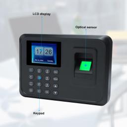 Intelligent Biometric Fingerprint Senha AttChimney Máquina, Employee Checking, Built-in Recorder, 2.4 "TFT LCD Screen, DC 5V Tempo - Image 6