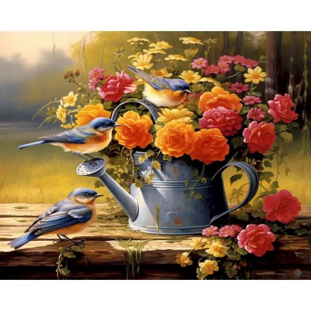 Pintura por Números GATYZTORY - Kit Diversão com Aves para Adultos, Presente DIY Criativo e Decoração Moderna para o Lar