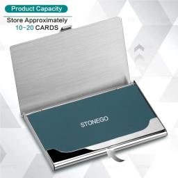 KISMIS-Suporte de cartão metálico para homens e mulheres, estojo de cartão de visita, carteira fina, aço inoxidável - Image 3