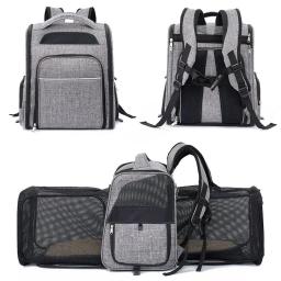 Mochila Pet expansível para cão e gato, transportadora para gatinho médio grande, saco de transporte respirável, bagagem ao ar livre para viagens - Image 1