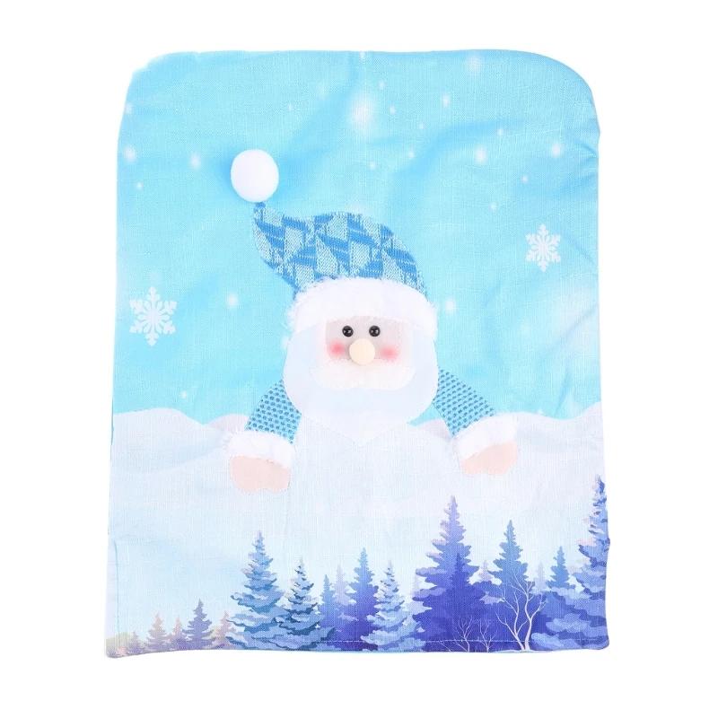 Capa decorativa com led para cadeira de natal, com boneco de algodão, para iluminar as costas - Image 1