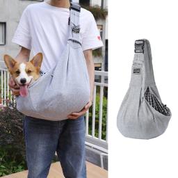 Bolsa transportadora de algodão para animais de estimação, bolsa de ombro única, bolsa de estilingue, apto para cachorro, ao ar livre, viagem, gatos, cachorro, solteiro, conforto, transporte da gota - Image 2