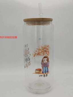 Copos De Vidro Com Impressão De Transferência De Sublimação Térmica, Alta Borosilicato De Cerveja Cola, 16oz - Image 4
