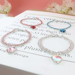 Amor pingente cristal pet collar, colar gatinho bonito, colar DIY, gato e cão suprimentos - Image 2