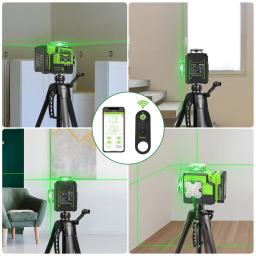 Huepar-Kits Laser Controle Remoto, Linha Cruzada, Auto Nivelamento, Bluetooth, Nível Laser, Bateria de Lítio-ion, Carry Case rígido, 3D - Image 5