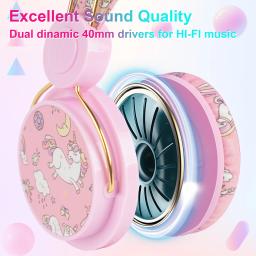Unicórnio dos desenhos animados crianças fones de ouvido para meninas música estéreo do computador fone de ouvido com fio do telefone móvel com microfone para o menino presente da criança - Image 2