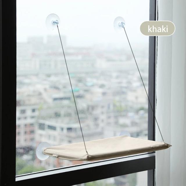 Cama Suspensa Confortável para Gatos com Estrutura de Escalada e Assento Ensolarado até 20kg