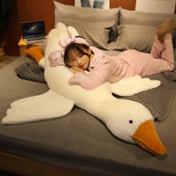 Big White Goose Sleeping Pillow para crianças, boneca de pelúcia, almofada macia do sofá, presente de aniversário para namorada, venda quente - Image 3