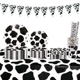 Toalha De Mesa De Impressão De Vaca De Plástico Descartável, Toalha De Mesa De Cowboy, Tampa De Mesa Retangular, Animal De Fazenda Temático, Decoração De Festa De Aniversário - Image 3