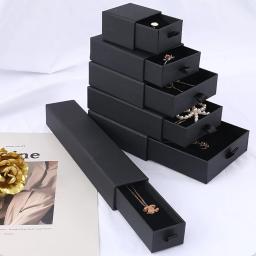 Preto branco gaveta jóias caixa de presente festa de casamento aniversário anel brincos colar pulseira acessório embalagem caixas de armazenamento - Image 4