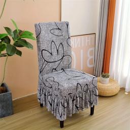 Cadeira de impressão floral estilo nórdico capa elástica, tampas de cadeira removíveis, decorativas, universal, D, 1 pc, 4pcs - Image 5