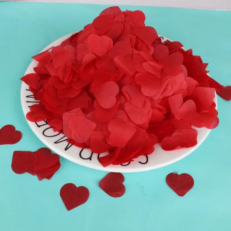 2 pacotes de confete colorido amor pêssego coração dia dos namorados festa de casamento mão jogando pétalas onda bola balão enchimento papel - Image 1