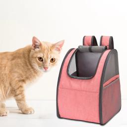 Transportador de estimação dobrável respirável, Mochila Animal pequena, Caminhadas viajando, Alça dupla - Image 4