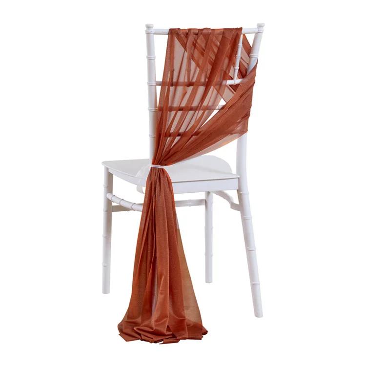 Marfim Chiffon Cadeira Sashes Set, Casamento Sash, Cadeira Covers, Casamento Fita Festa, Corredor Cadeira Decor, 17x250cm, 10 Pcs, 50Pcs - Image 1