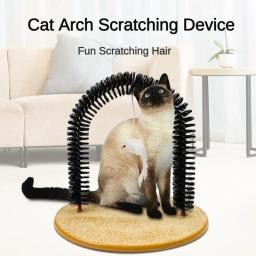 Brinquedo arco interativo para gato, dispositivo auto-aliciamento, cinto para animais de estimação, massagem removível, brinquedo de fricção, acessórios para gatos - Image 1